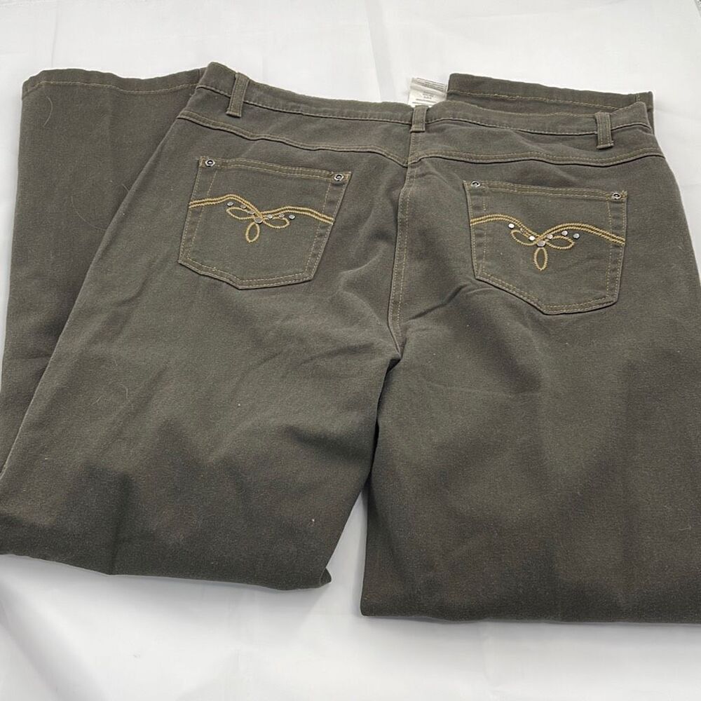 Vintage Paris army green high waisted jeans boot cut - Picture 4 of 9